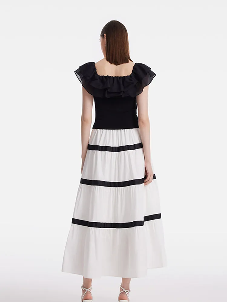 Ruffle Top And Tiered Maxi Skirt Two-Piece Set sold by Goelia product image thumbnail 3