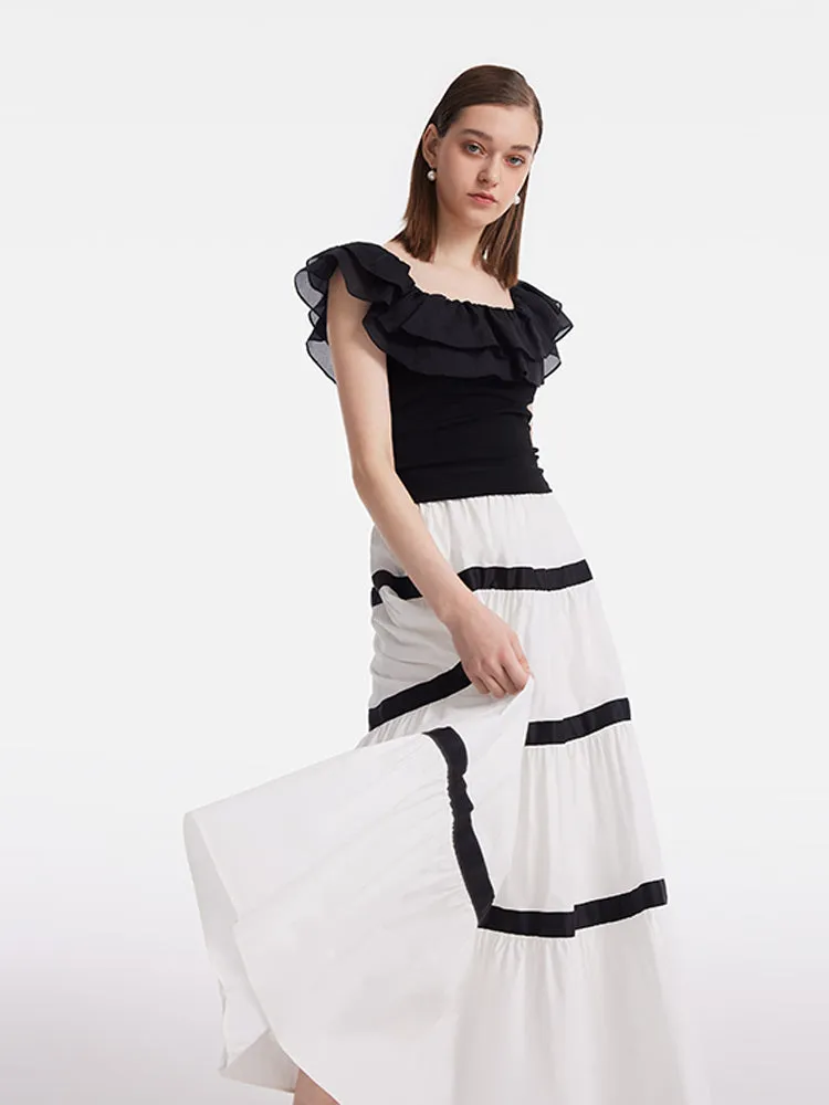 Ruffle Top And Tiered Maxi Skirt Two-Piece Set sold by Goelia product image thumbnail 5