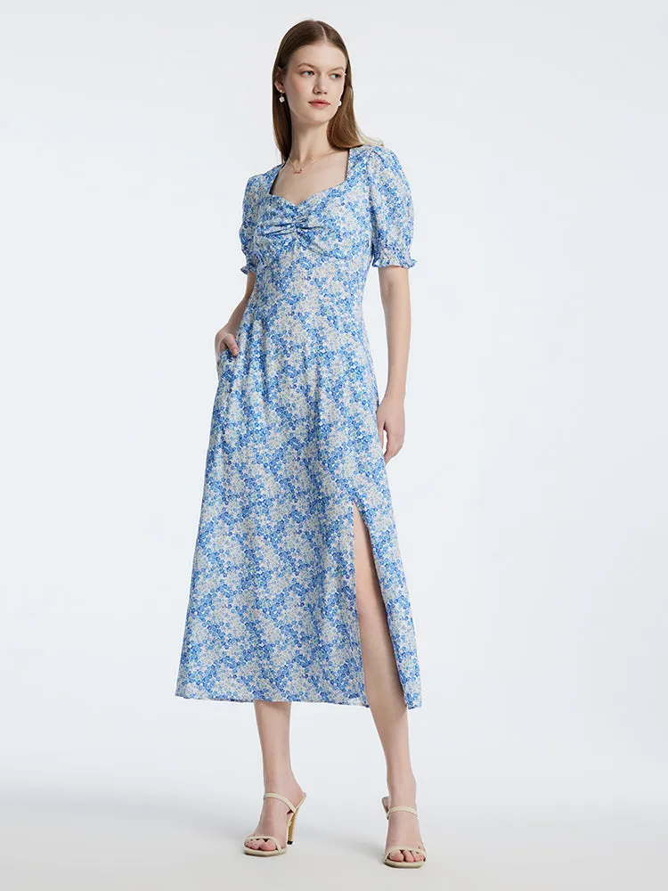 Floral Print Slit Ankle-Length Dress sold by Goelia product image thumbnail 4