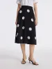 16 Momme Mulberry Silk Polka Dots Print A-Line Women Half Skirt sold by Goelia