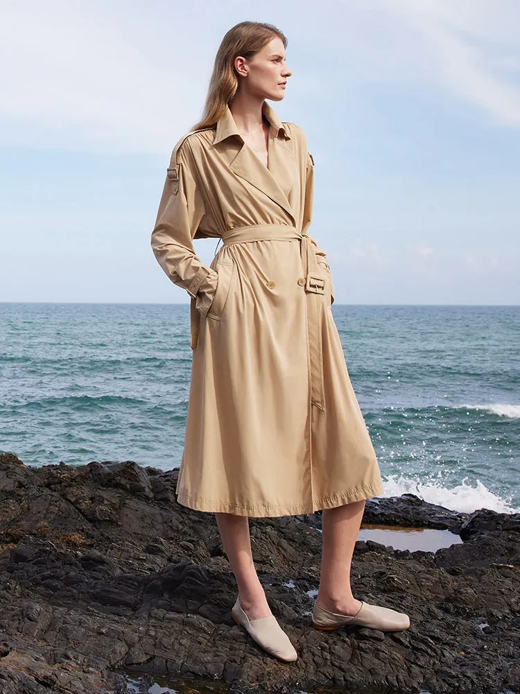 Lightweight Trench Coat With Belt sold by Goelia