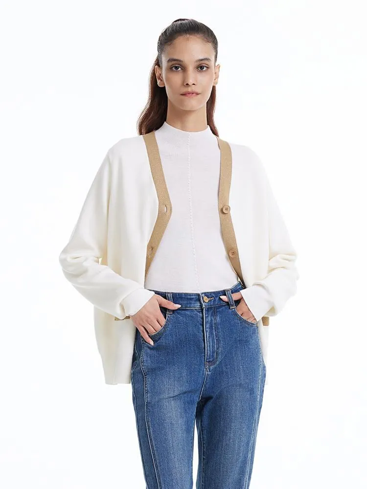 Single-Breasted Wool And Silk-Blend Women Cardigan sold by Goelia product image thumbnail 4