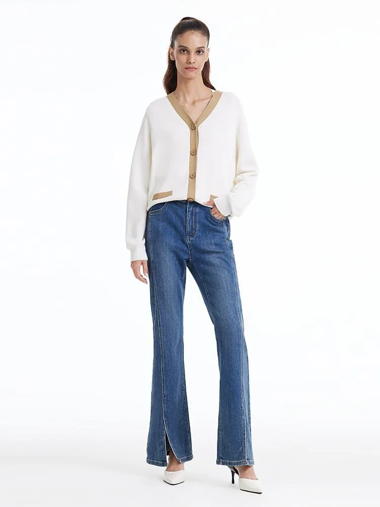 Single-Breasted Wool And Silk-Blend Women Cardigan sold by Goelia product image thumbnail 2