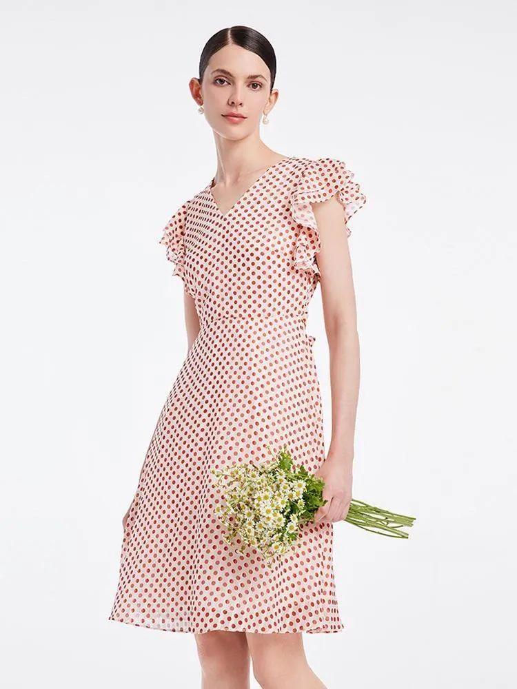 Polka Dots Ruffle Sleeve Mini Dress sold by Goelia product image thumbnail 4