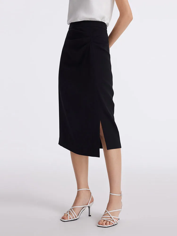 Triacetate Slit Ruched Women Half Skirt sold by Goelia product image thumbnail 3