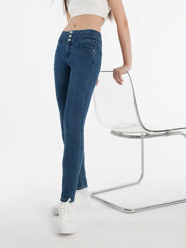 Denim Sheath High-Waisted Women Jeans sold by Goelia product image thumbnail 2