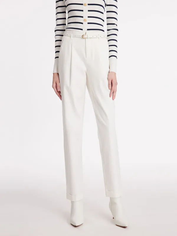 Ankle Length Oil-Resistant Tapered Women Jeans With Belt sold by Goelia