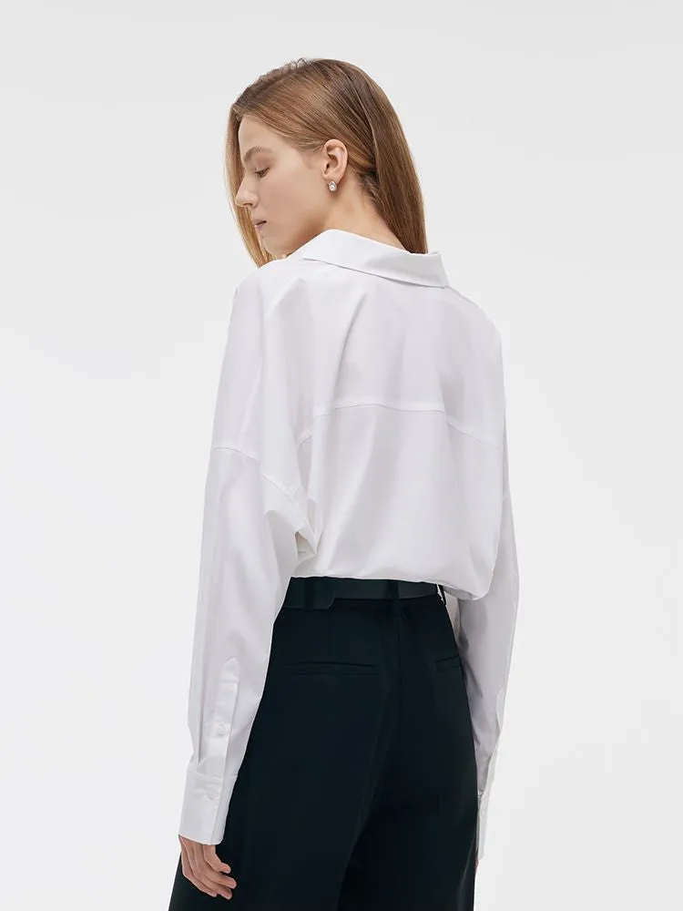 Lapel Oversized V-Neck Women Shirt sold by Goelia product image thumbnail 3