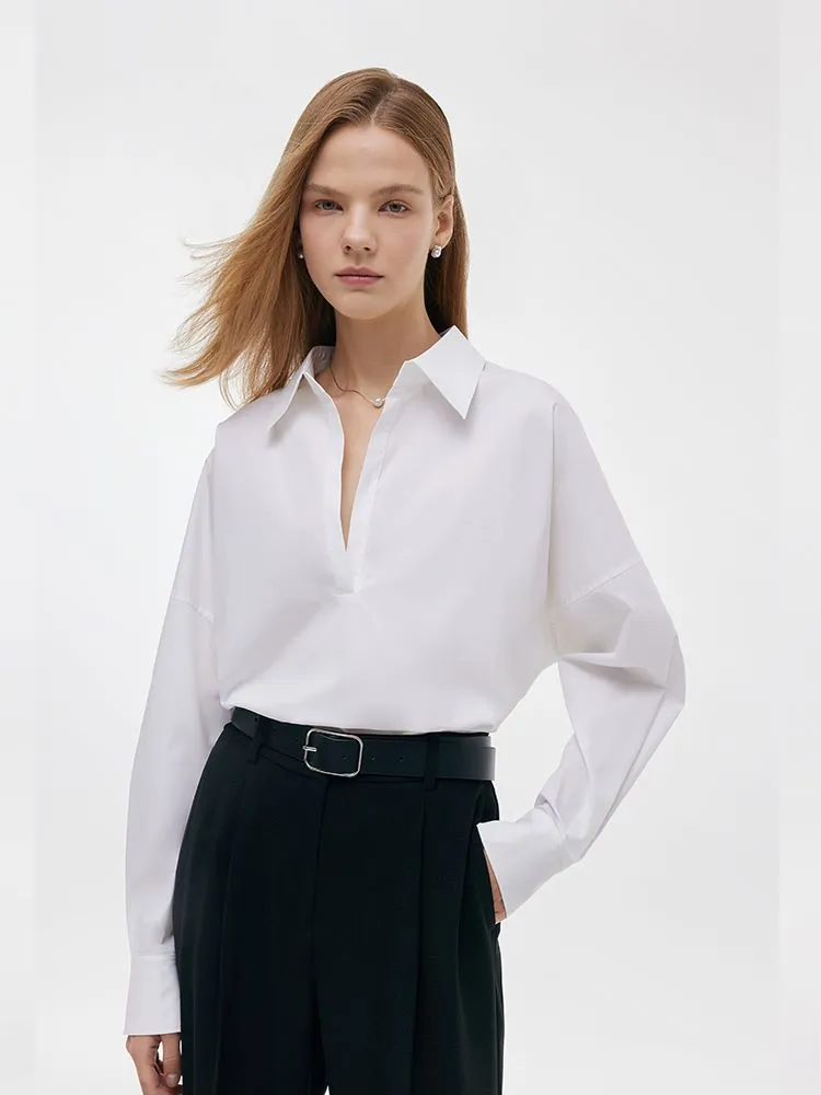 Lapel Oversized V-Neck Women Shirt sold by Goelia product image thumbnail 5