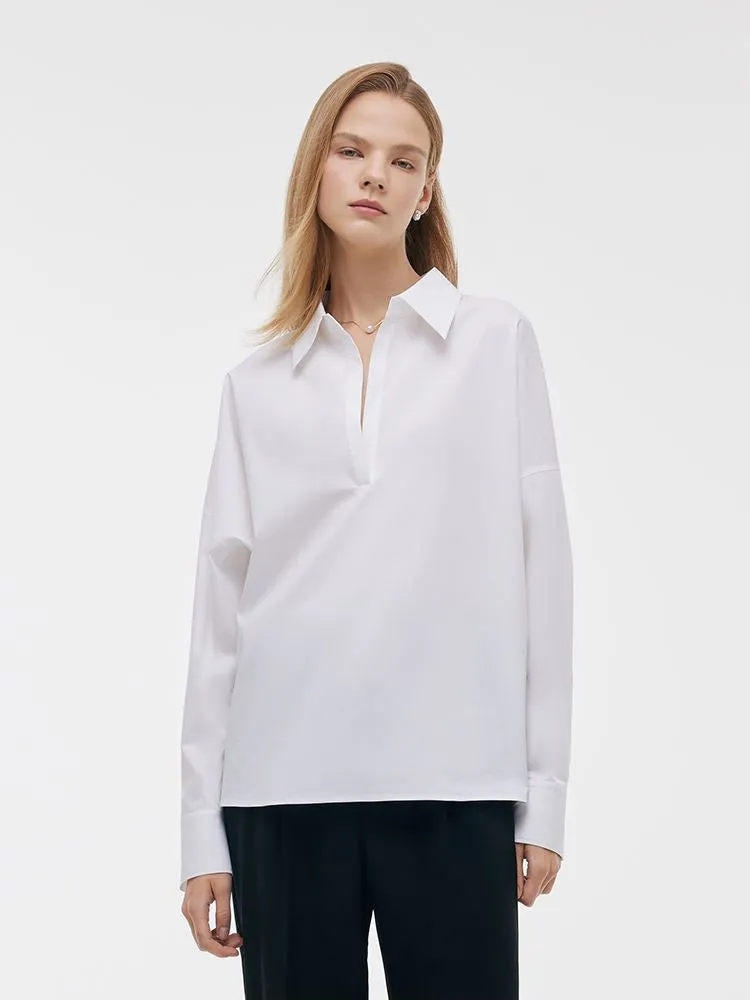 Lapel Oversized V-Neck Women Shirt sold by Goelia product image thumbnail 4