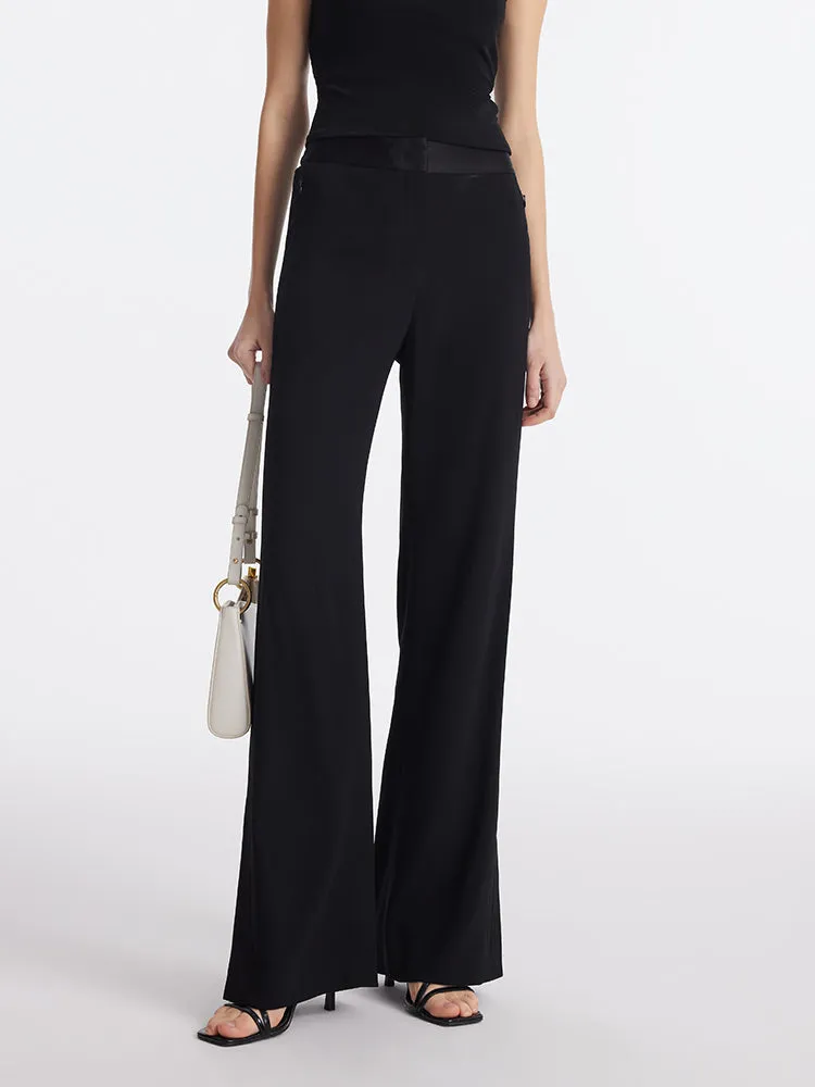 Triacetate Micro-Flared Slit Women Pants sold by Goelia