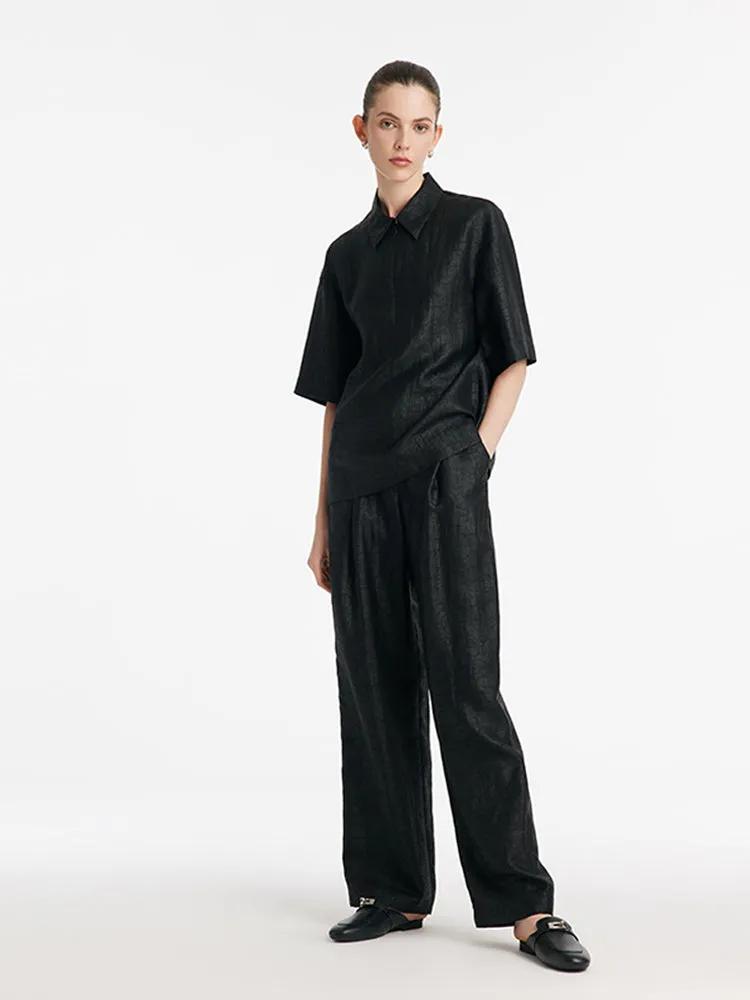 18 Momme Xiang Yun Silk Women Shirt With Zippered Lapel Collar sold by Goelia product image thumbnail 2