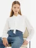 Bow Tie Ruffle Collar Women Shirt sold by Goelia