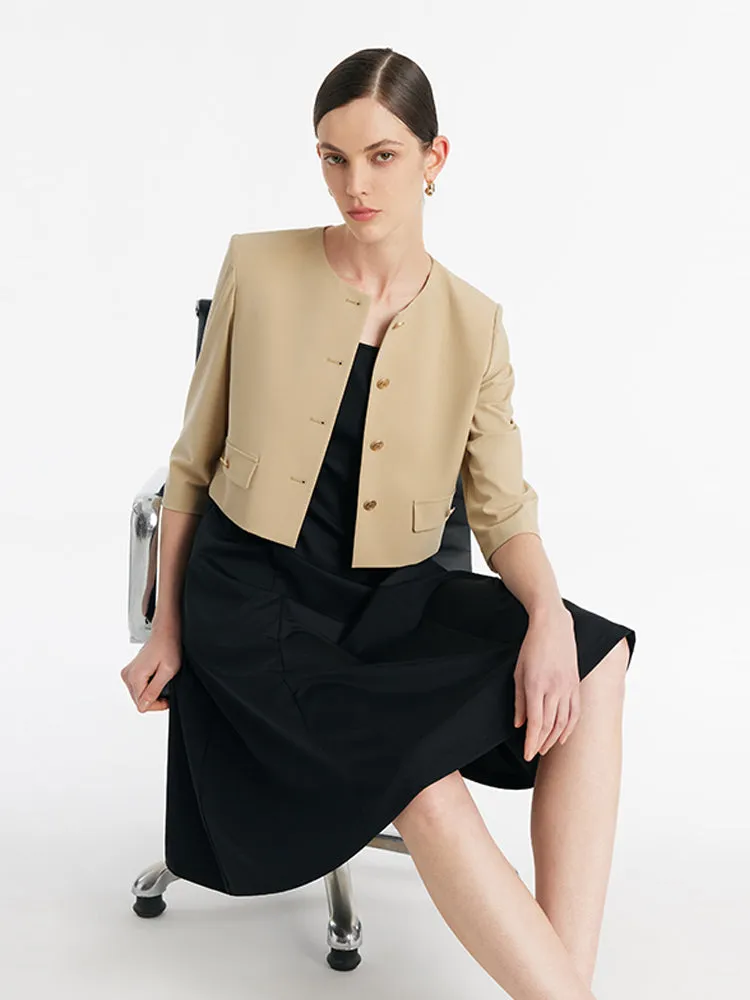 Single-Breasted Crop Jacket And Vest Dress Two-Piece Set sold by Goelia product image thumbnail 3