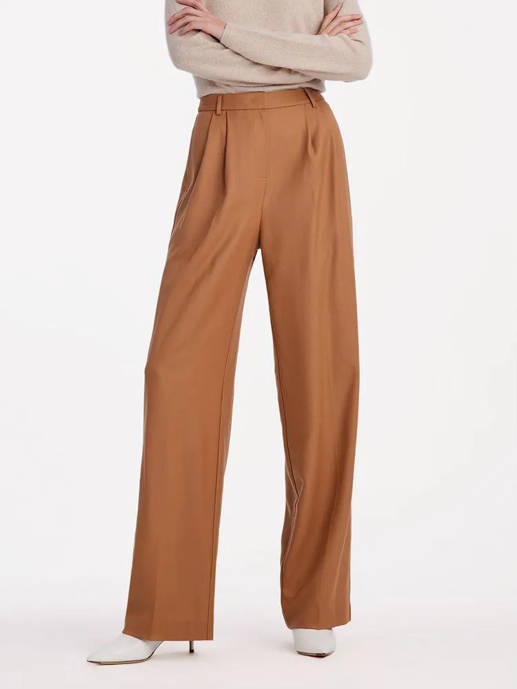Worsted Wool Straight Full Length Pants sold by Goelia