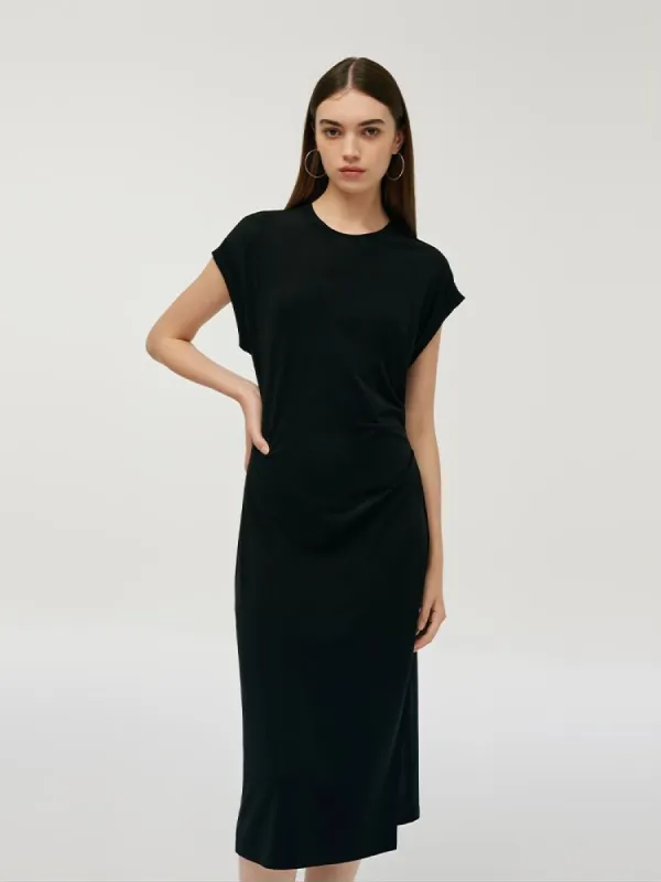 Acetate Side Slit Women Midi Dress sold by Goelia
