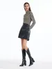 Woolen Stripe Mock Neck Women Sweater sold by Goelia
