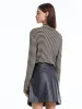 Woolen Stripe Mock Neck Women Sweater sold by Goelia
