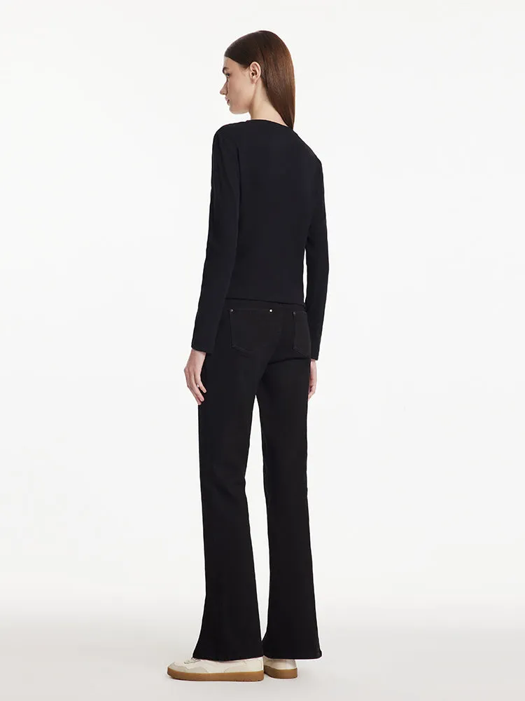 Cut Out Round Neck Slim Women Knit Top sold by Goelia product image thumbnail 5