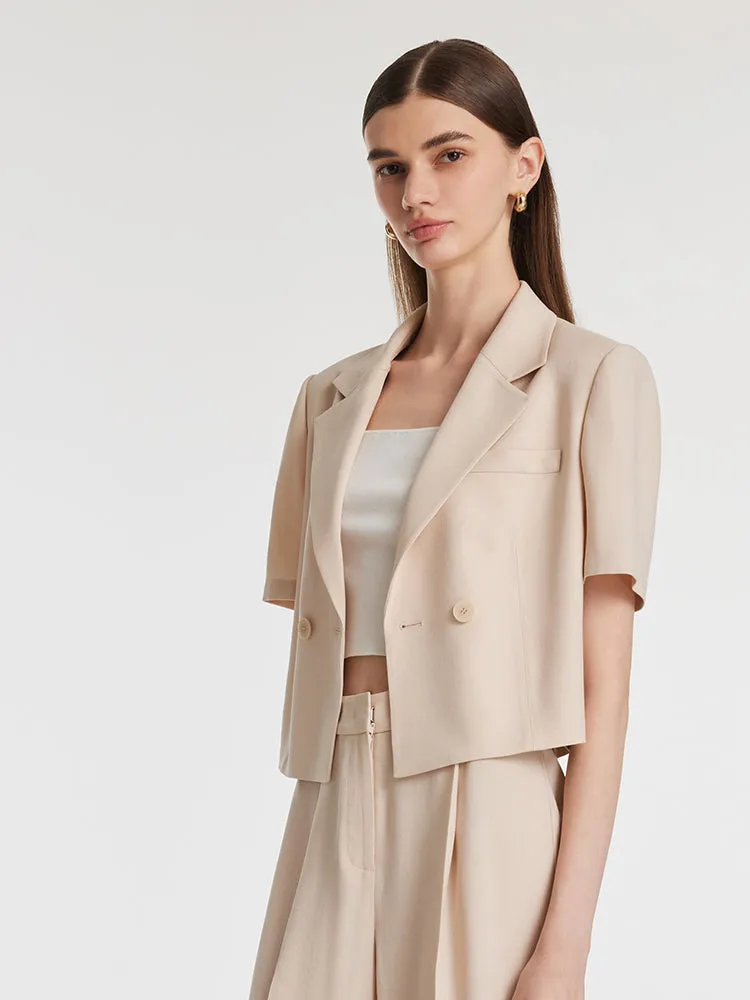 Acetate Short Sleeves Women Crop Blazer sold by Goelia product image thumbnail 5