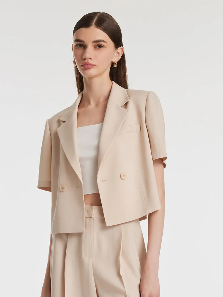 Acetate Short Sleeves Women Crop Blazer sold by Goelia product image thumbnail 3