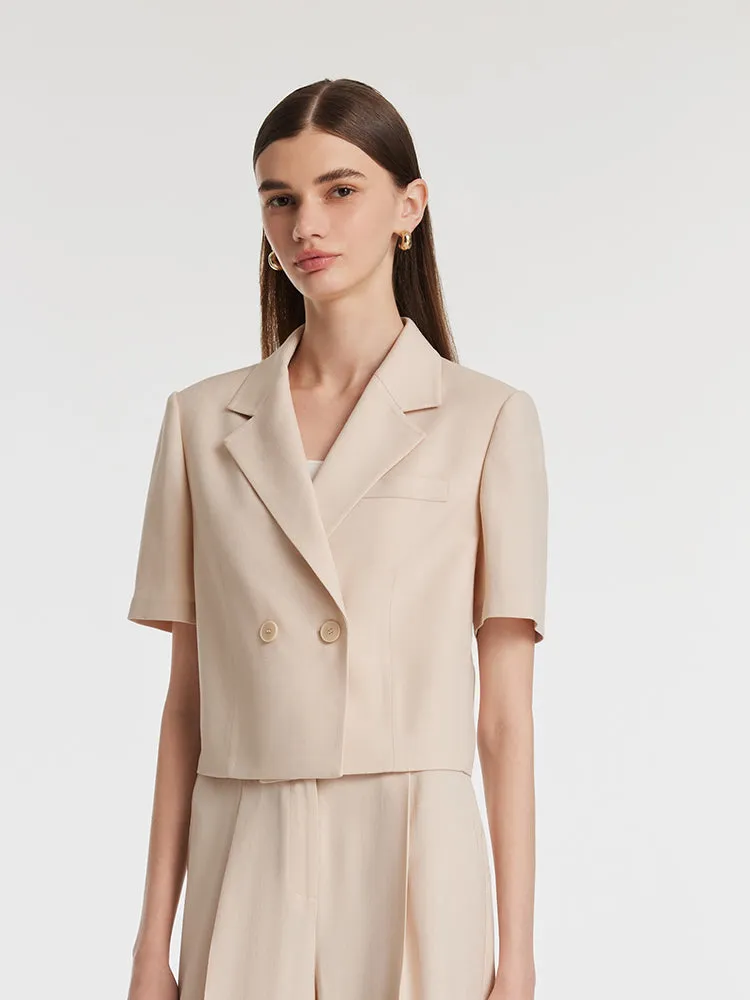 Acetate Short Sleeves Women Crop Blazer sold by Goelia product image thumbnail 4