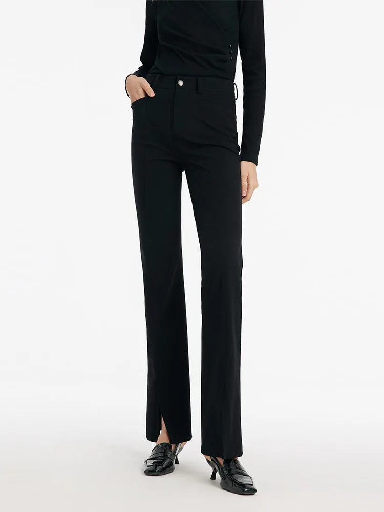 Stretchy High-Waisted Slit Women Pants sold by Goelia