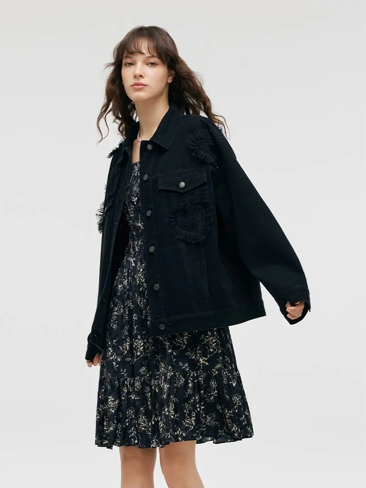 Butterflies Print Square Neck Ruffle Trim Women Mini Dress sold by Goelia product image thumbnail 5