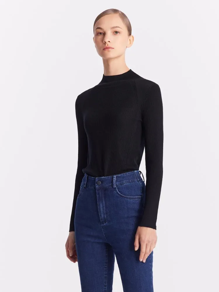 Pure Wool Mock Neck Sheath Sweater sold by Goelia
