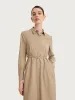Machine Washable Silk And Woolen Women Shirt Dress sold by Goelia