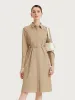 Machine Washable Silk And Woolen Women Shirt Dress sold by Goelia