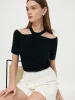 Off-shoulder Women Knit Top sold by Goelia