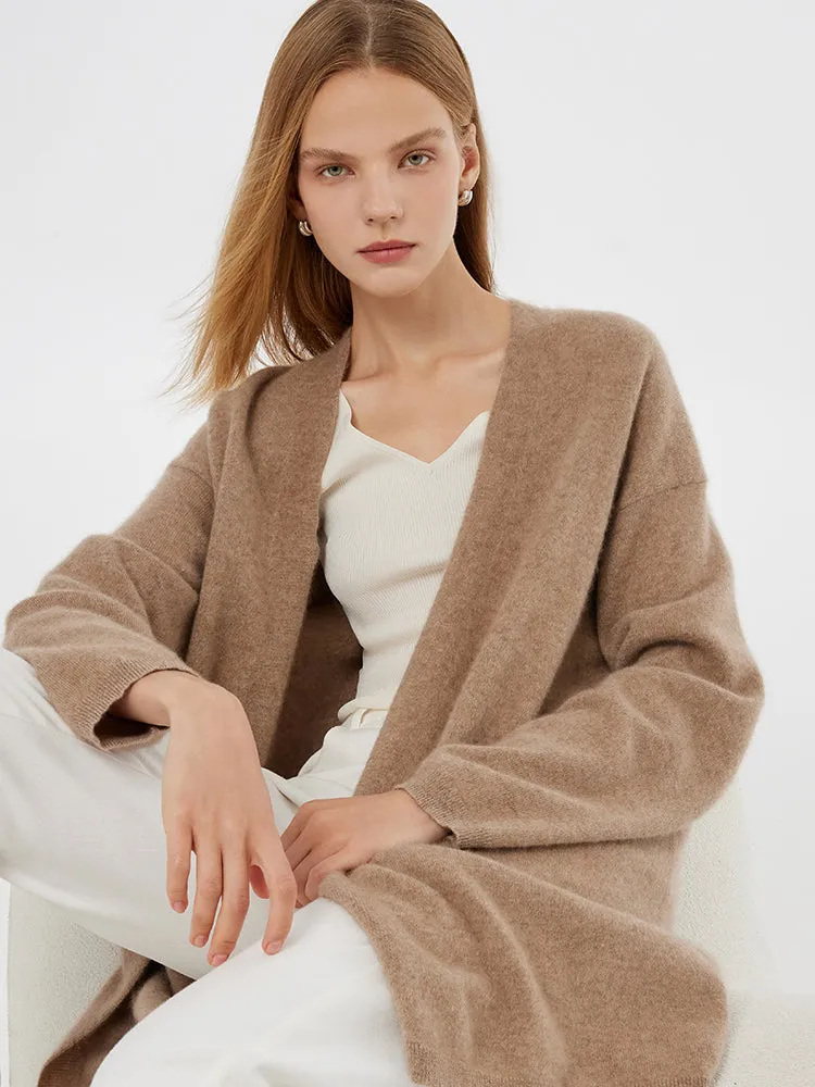 Light Camel Brushed Cashmere Short Women Cardigan sold by Goelia product image thumbnail 4
