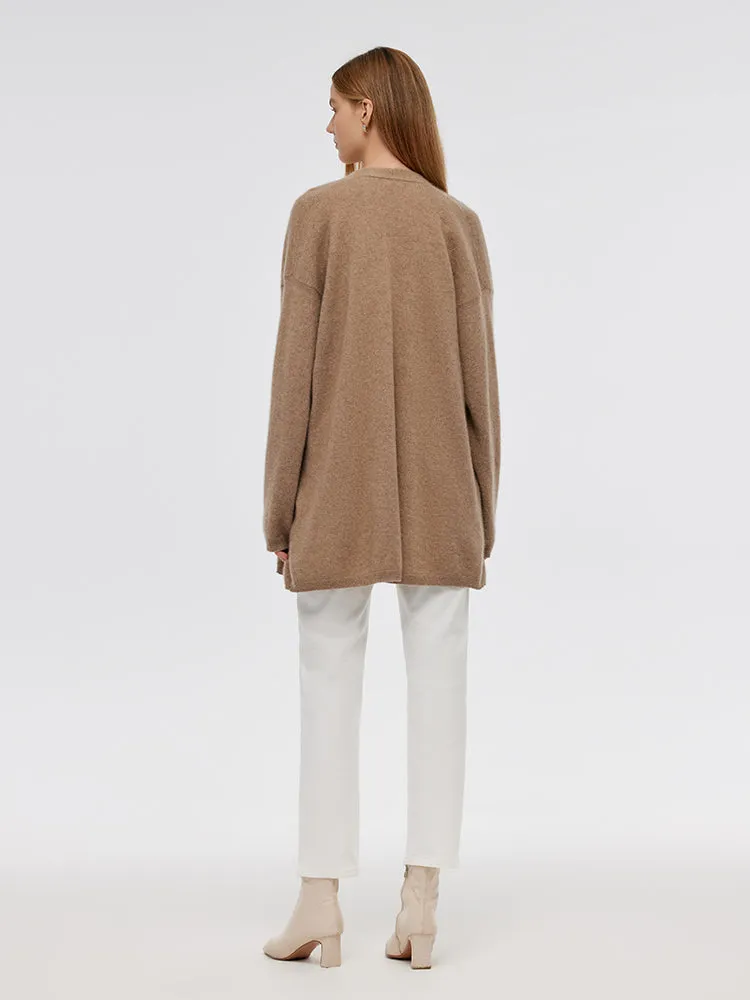 Light Camel Brushed Cashmere Short Women Cardigan sold by Goelia product image thumbnail 3