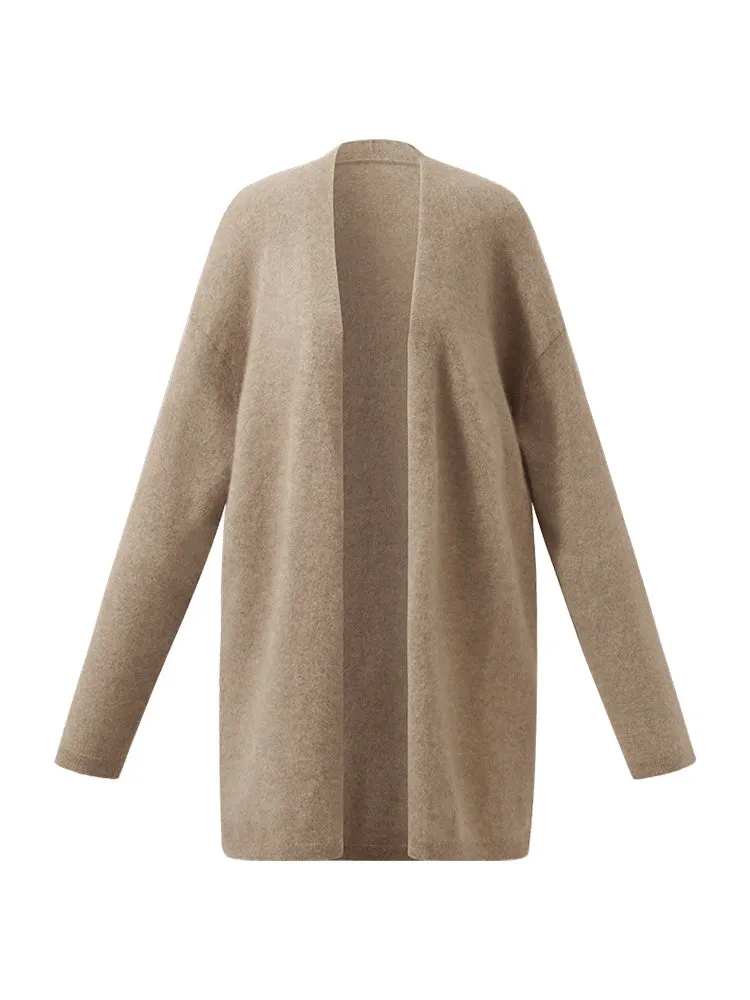 Light Camel Brushed Cashmere Short Women Cardigan sold by Goelia product image thumbnail 5