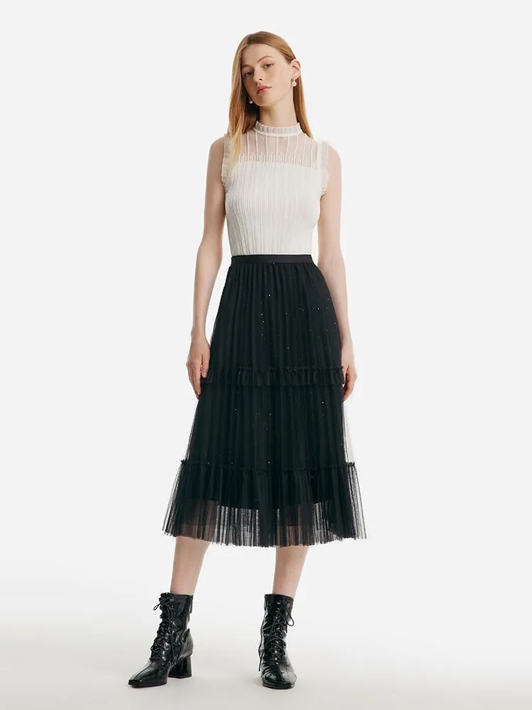 Tencel And Woolen Lace Ruffle Women Tank Top sold by Goelia product image thumbnail 5