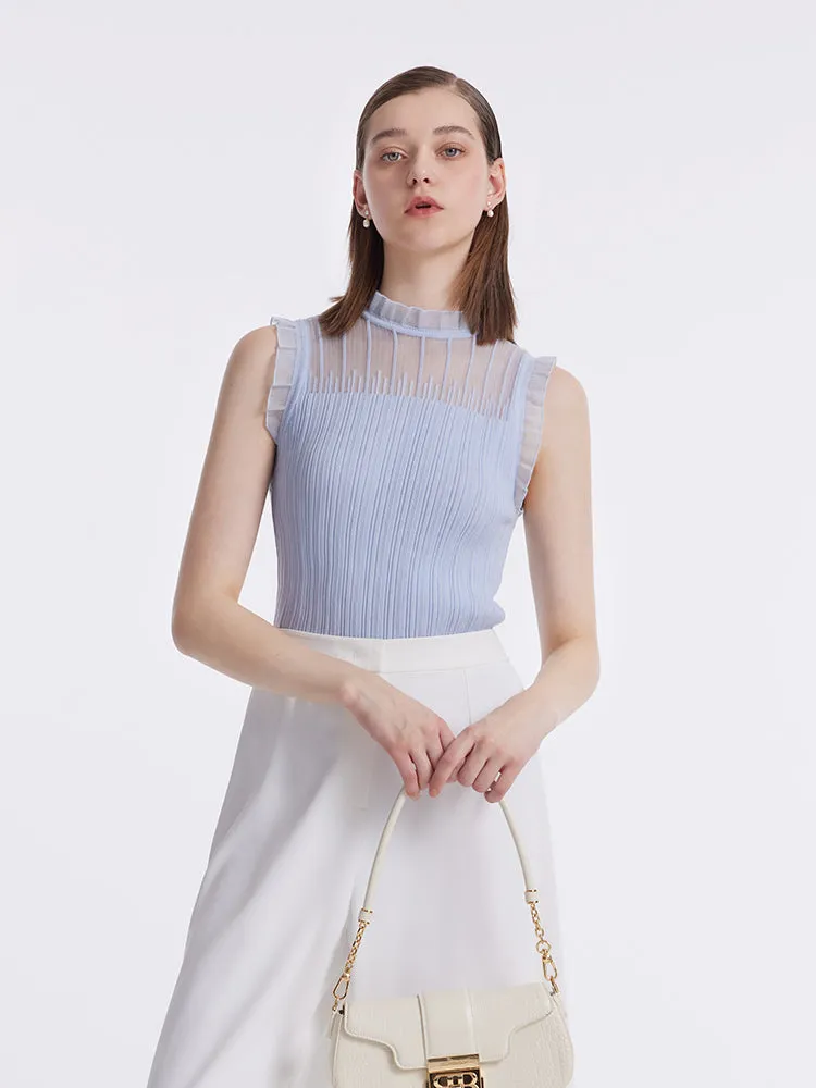 Tencel And Woolen Lace Ruffle Women Tank Top sold by Goelia product image thumbnail 3