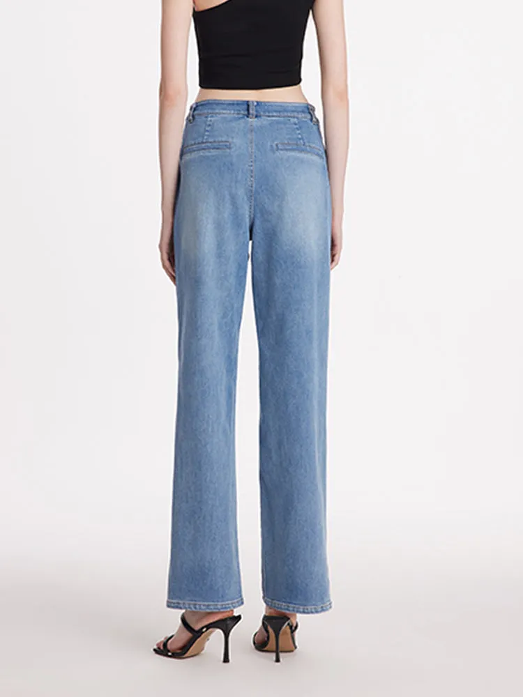 Straight Slit Women Jeans With Patch Pockets sold by Goelia product image thumbnail 5