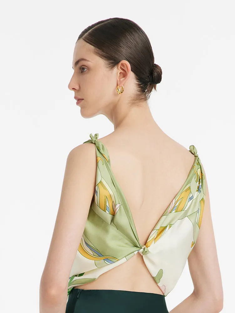 Iris Printed 90 Square Pure 14 Momme Mulberry Silk Scarf sold by Goelia product image thumbnail 4