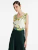Iris Printed 90 Square Pure 14 Momme Mulberry Silk Scarf sold by Goelia