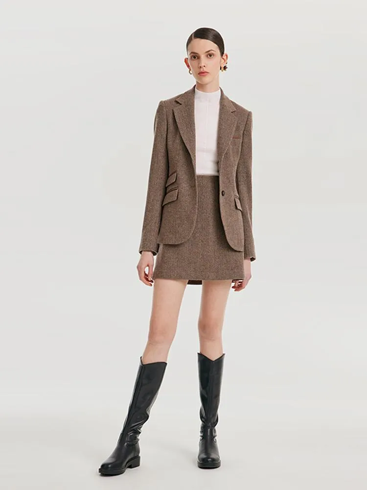 Washable Wool Split Leather Blazer sold by Goelia product image thumbnail 2