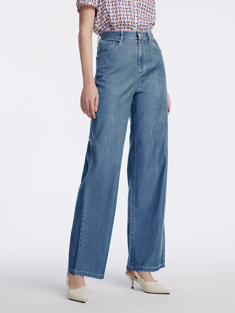 High Waist Straight Jeans sold by Goelia