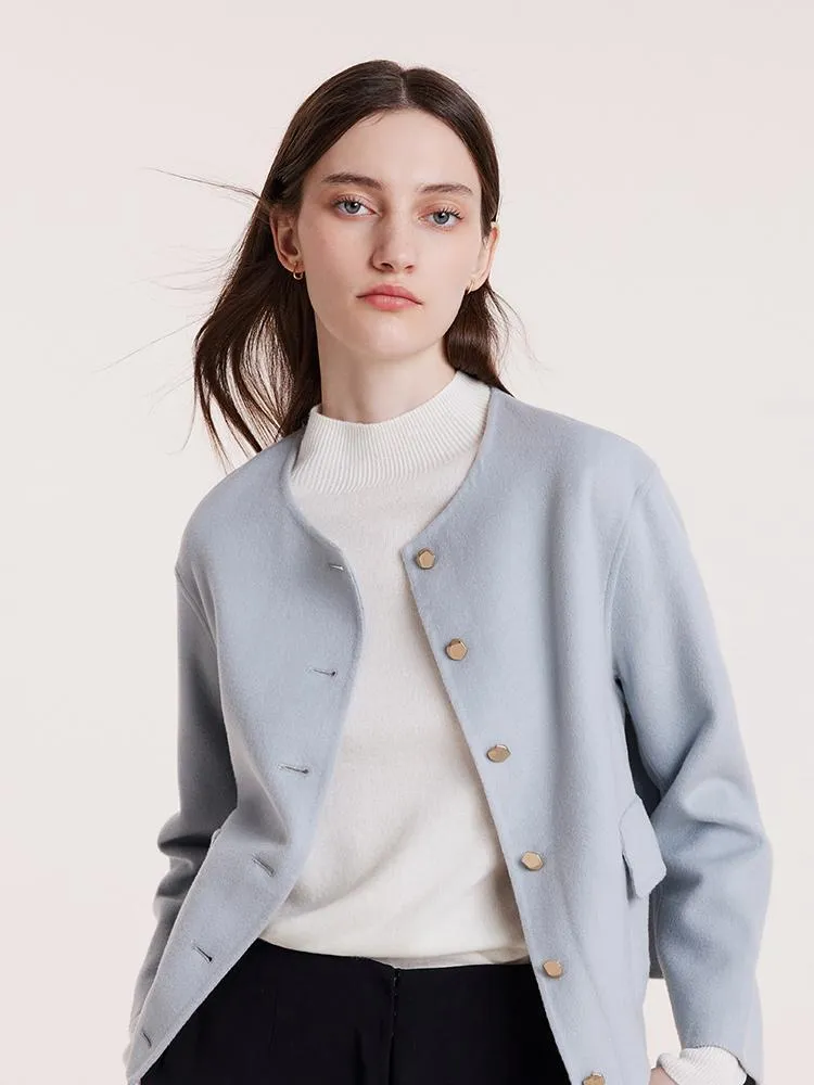 Pure Double-Faced Wool Crop Women Jacket With Patch Pockets sold by Goelia product image thumbnail 4