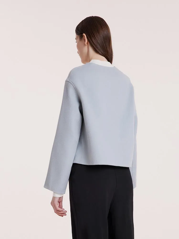 Pure Double-Faced Wool Crop Women Jacket With Patch Pockets sold by Goelia product image thumbnail 5