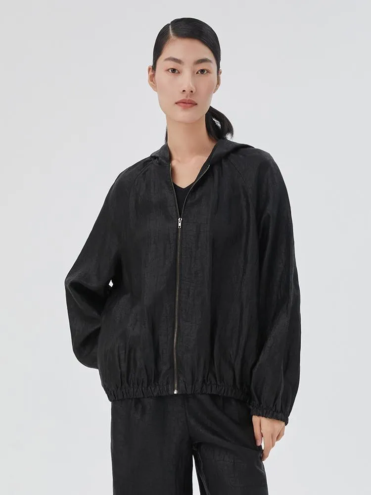 18 Momme Xiang Yun Silk Zippered Women Jacket sold by Goelia