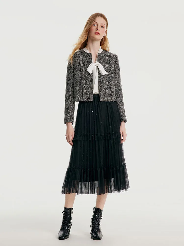 Tweed Double-Breasted Women Crop Jacket sold by Goelia product image thumbnail 5