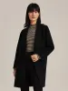 Pure Double-Faced Wool Mid-length Notched Lapel Women Coat sold by Goelia