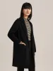 Pure Double-Faced Wool Mid-length Notched Lapel Women Coat sold by Goelia
