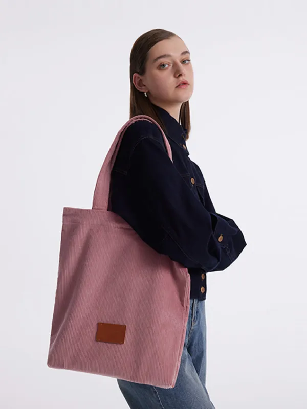 Pink Corduroy Tote Bag sold by Goelia