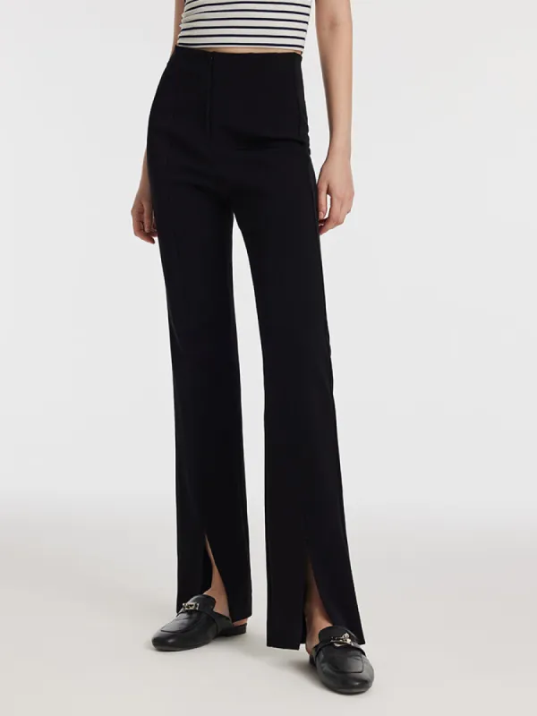 Acetate Stretchy Slit Micro-Flared Women Pants sold by Goelia